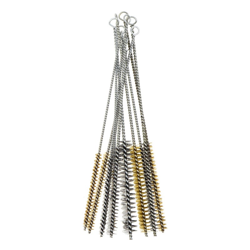 YXQ 12Pcs Tube Brush Kit Stainless Steel/Brass Round Wire Pipe Cleaner Long-Handle Metal Bristle Cleaning for Auto Parts, Bottles, 12 inch X 6mm/8mm/10mm/12mm/15mm/20mm - Image 4